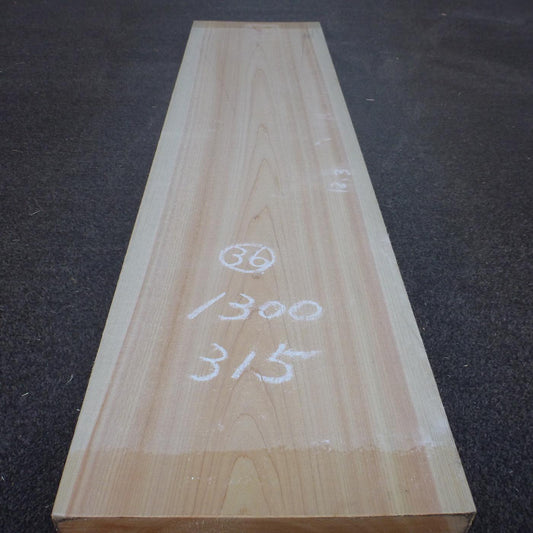 彫刻材 天然桧 板目板 ラフ材 L1300×T36×W315mm TH130036315 Aグレード
