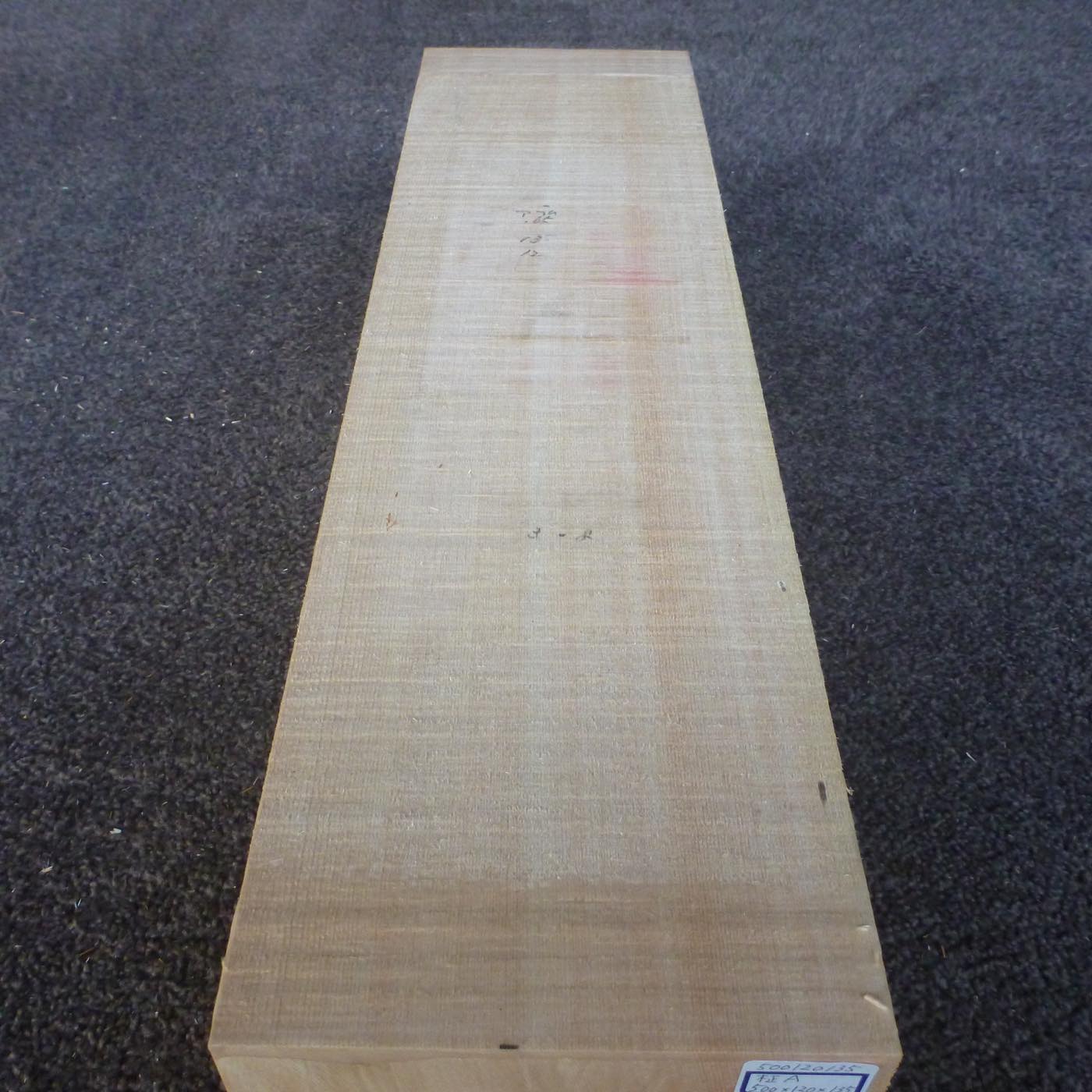 彫刻材 天然木曽檜 柾目盤 ラフ材 L500×T120×W135mm 500120135 Aグレード