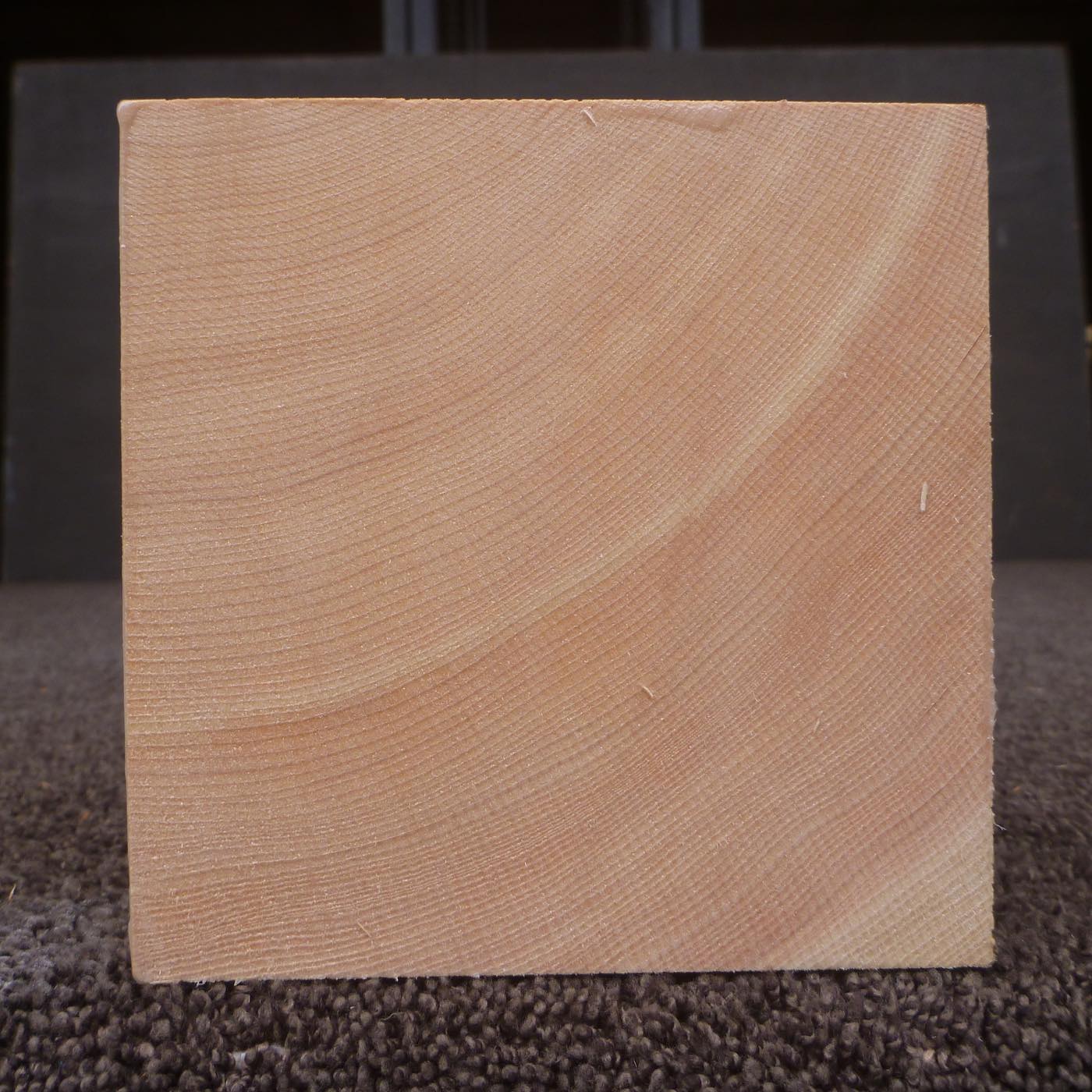 彫刻材 天然桧 柾目盤 ラフ材 L400×T123×W123mm TH400123123 Bグレード
