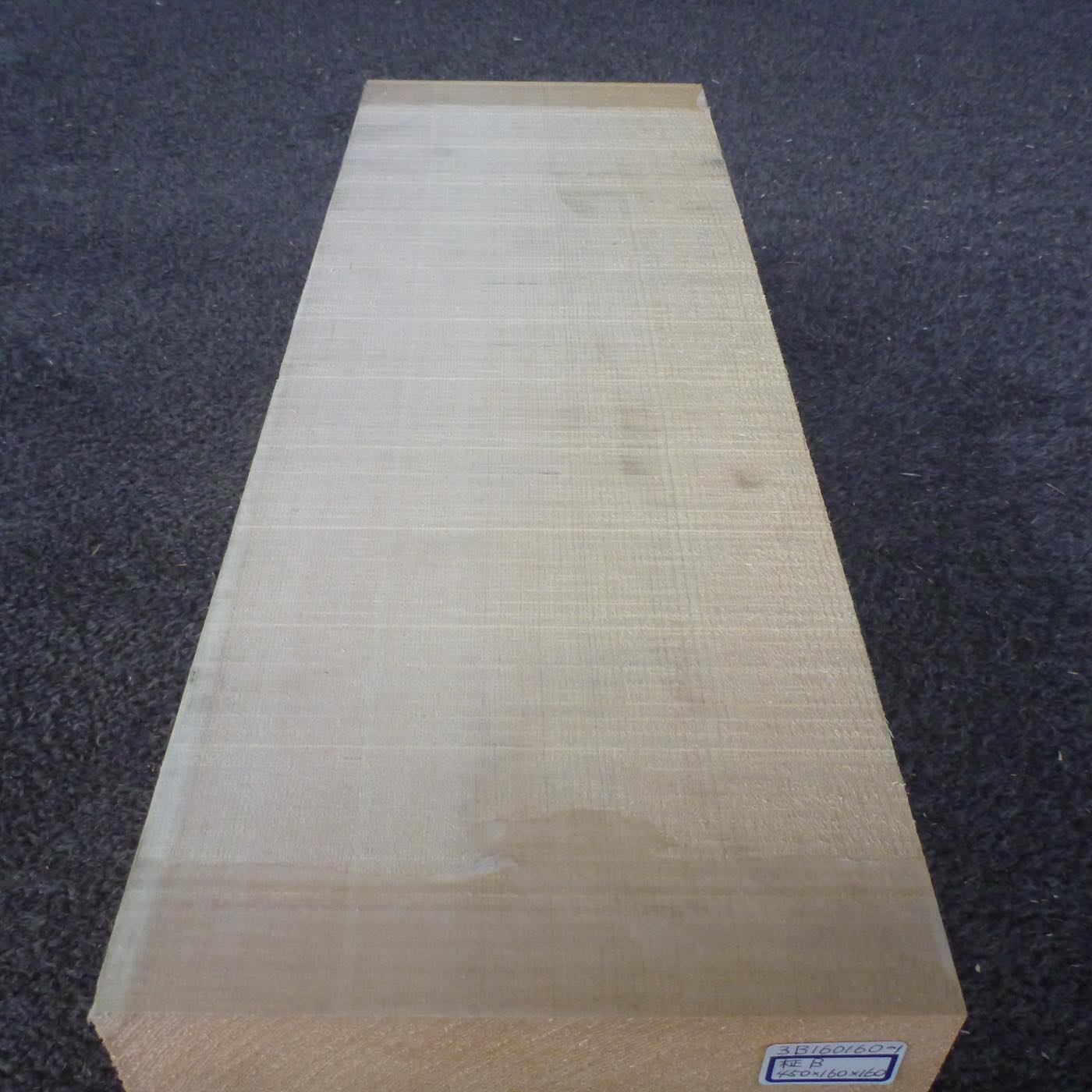 彫刻材 天然木曽檜 柾目盤 ラフ材 L450×T160×W160mm 3B160160-1 Bグレード 定番商品