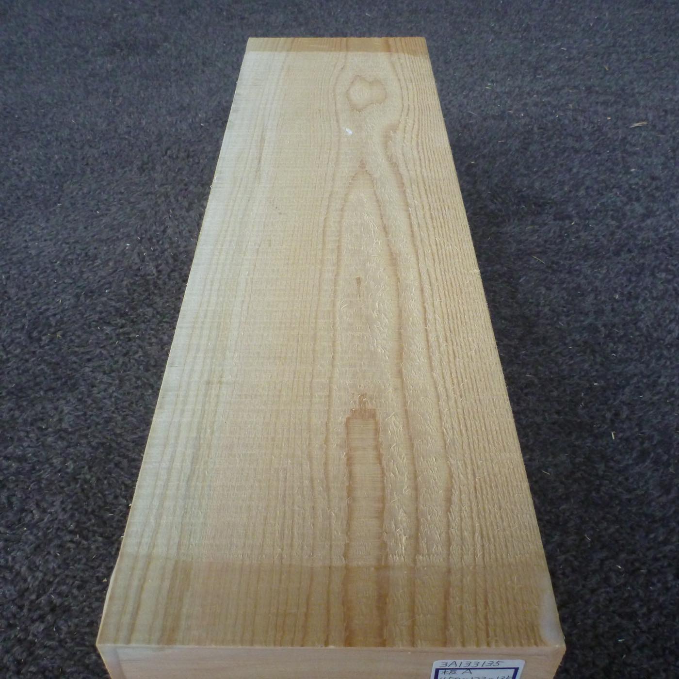 彫刻材 天然木曽檜 板目盤 ラフ材 L450×T133×W135mm 3A133135 Aグレード 定番商品