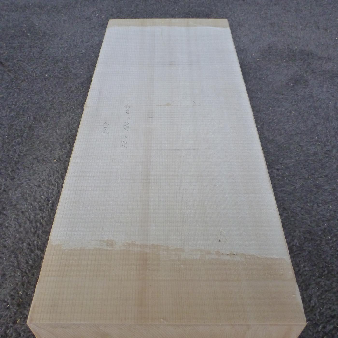 彫刻材 天然木曽檜 柾目盤 ラフ材 L450×T128×W183mm 3A128183 Aグレード 定番商品