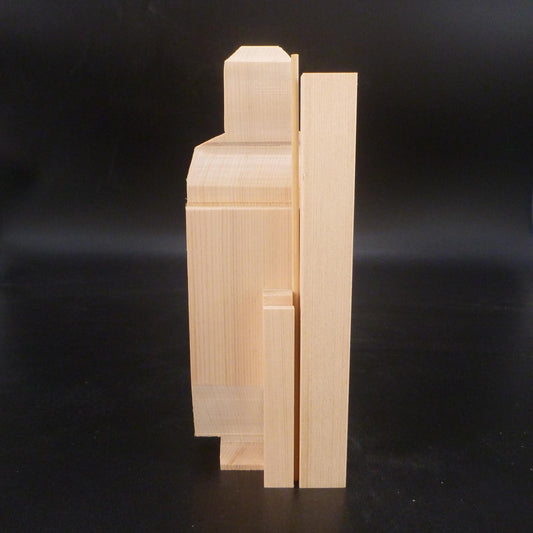 地蔵菩薩立像 6寸 木取り済み彫刻材 天然木曽檜 入門用 教材品 kbc904