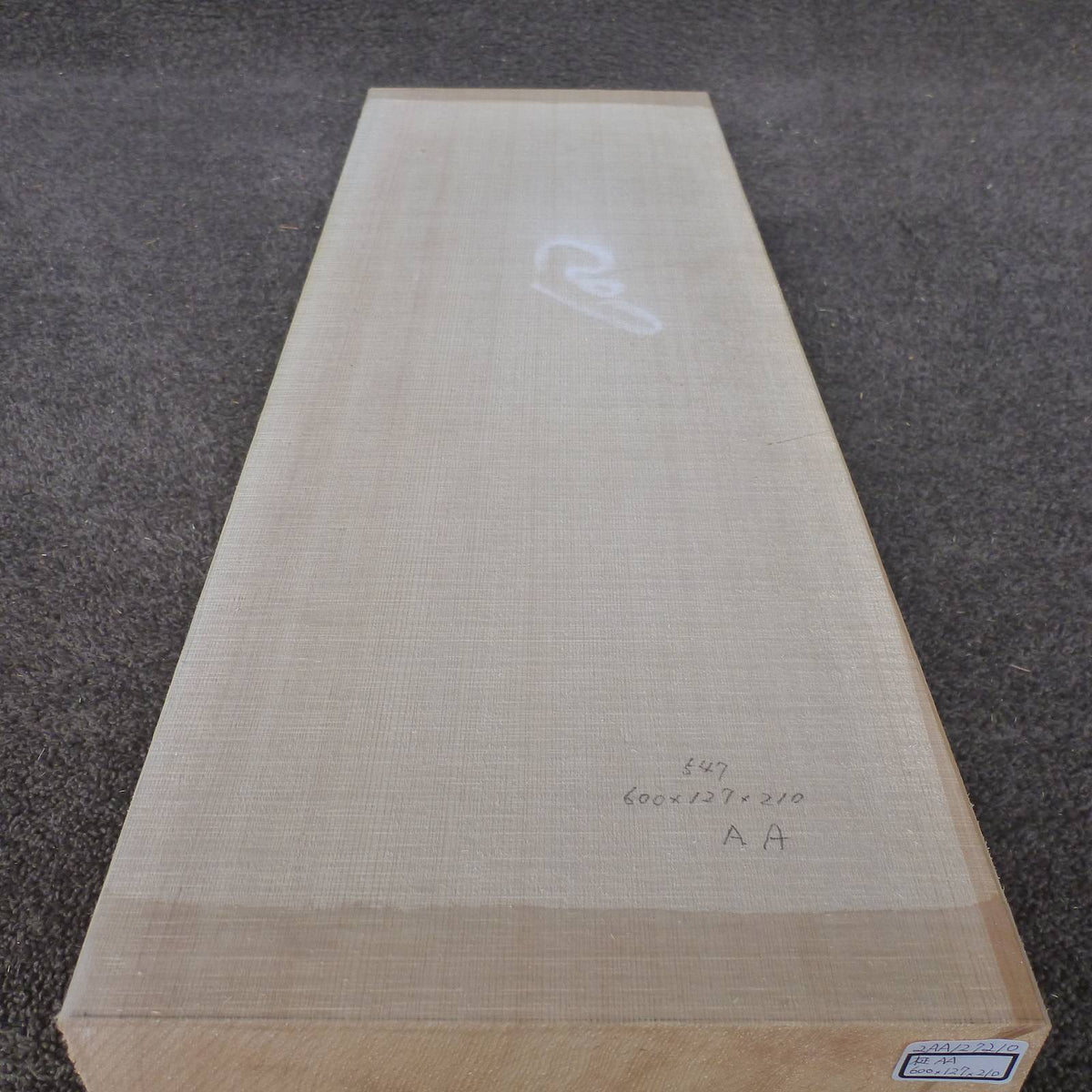 彫刻材 天然木曽檜 柾目盤 ラフ材 L600×T127×W210mm 2AA127210 AAグレード 定番商品