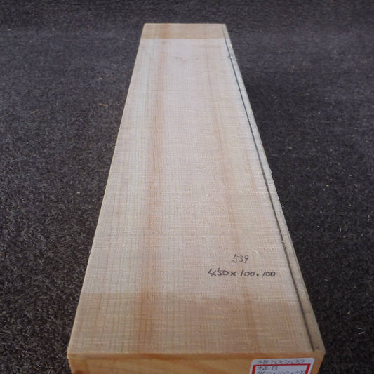 天然木曽檜 柾目盤 Bグレード 450×100×100mm（品番3B100100）｜長手面の木目（1面目）