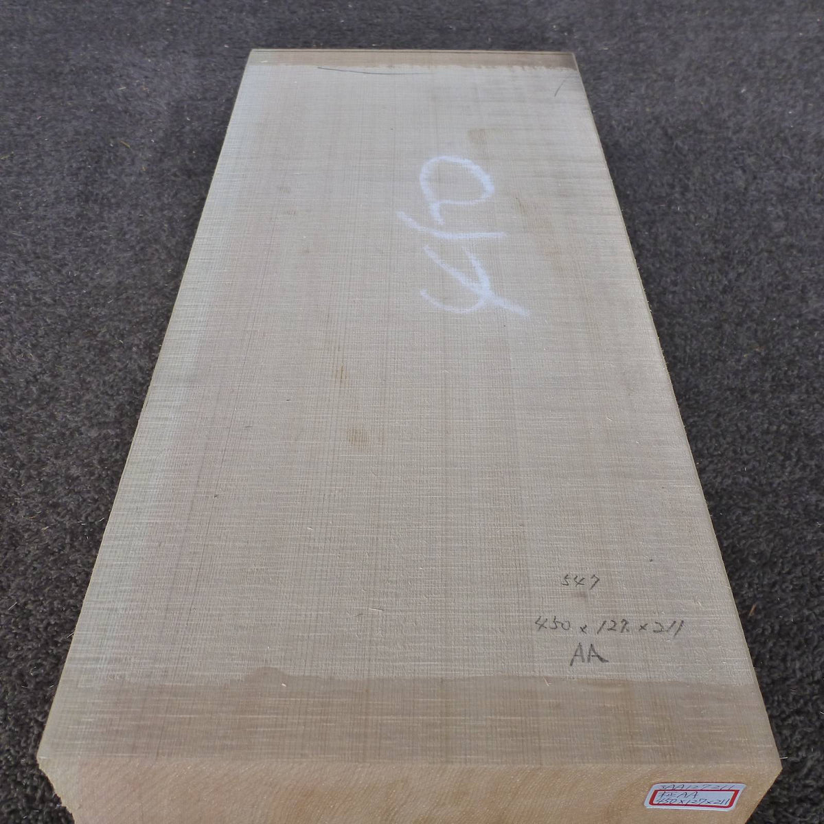 彫刻材 天然木曽檜 柾目盤 ラフ材 L450×T127×W211mm 3AA127211 AAグレード 定番商品