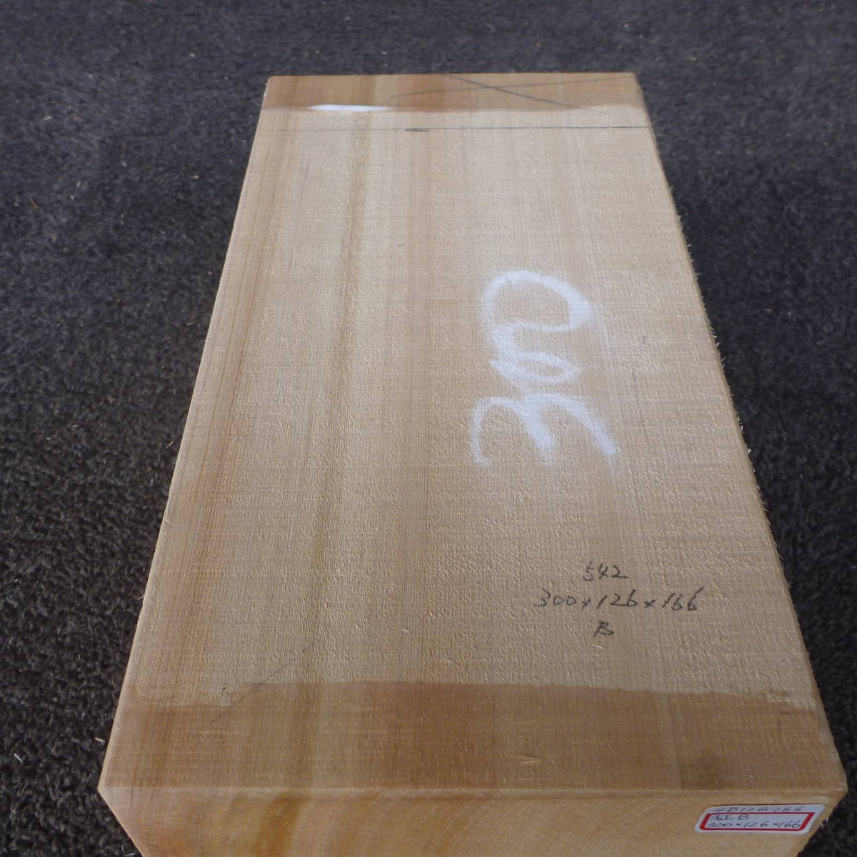 彫刻材 天然木曽檜 柾目盤 ラフ材 L300×T126×W166mm 4B126166 Bグレード 定番商品