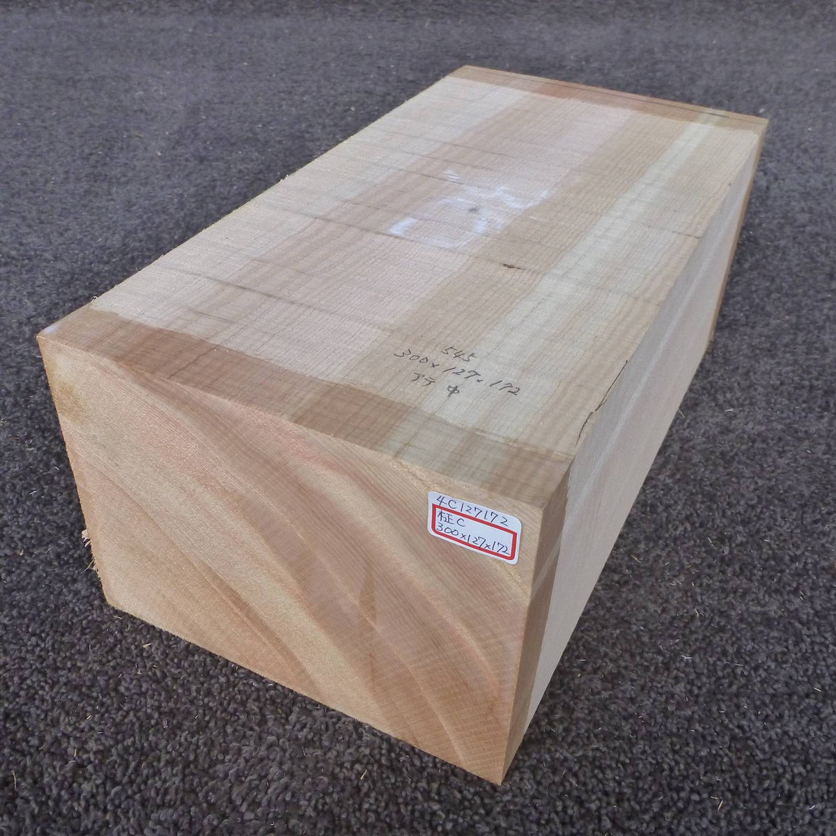 彫刻材 天然木曽檜 柾目盤 ラフ材 L300×T127×W172mm 4C127172 Cグレード 定番商品