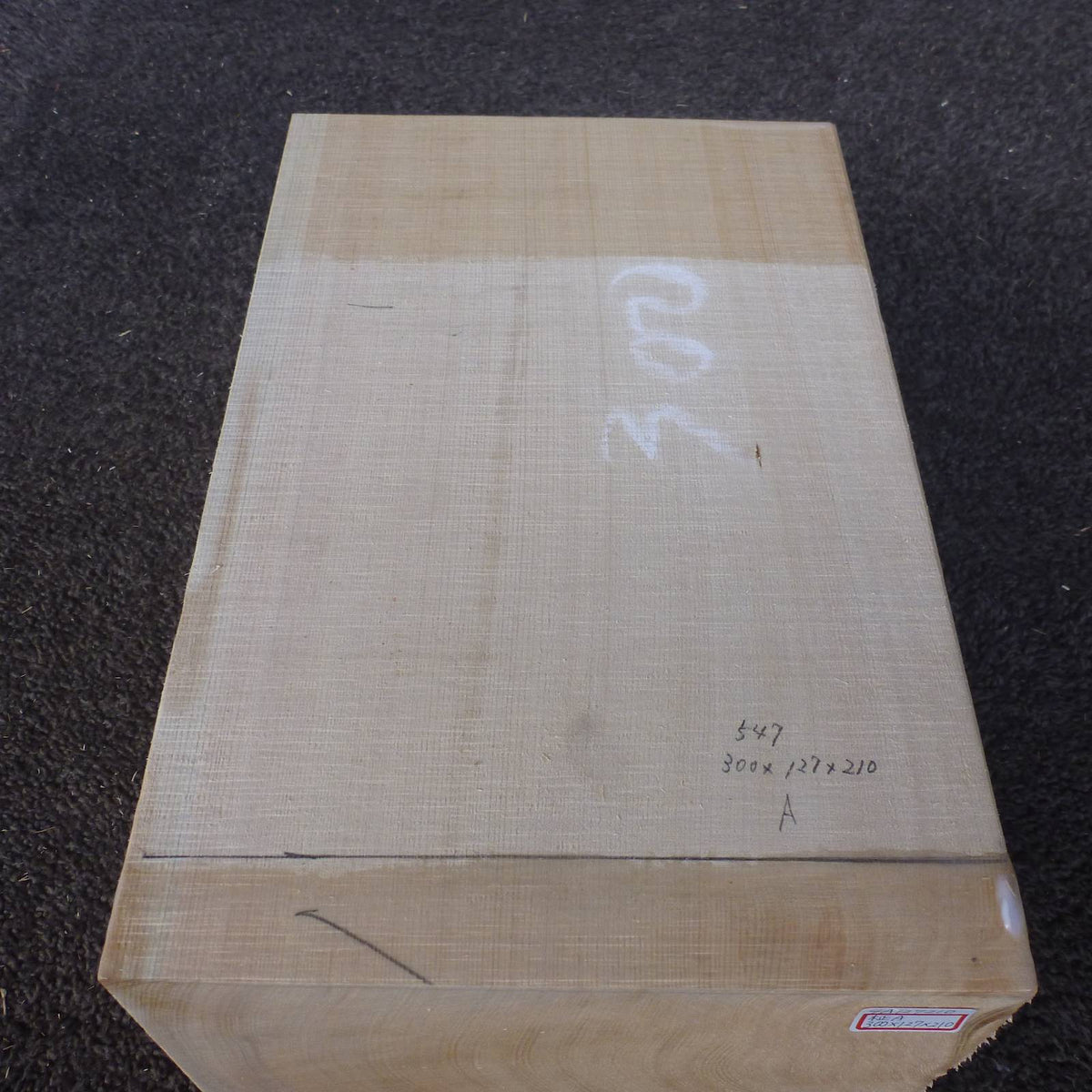 彫刻材 天然木曽檜 柾目盤 ラフ材 L300×T127×W210mm 4A127210 Aグレード 定番商品