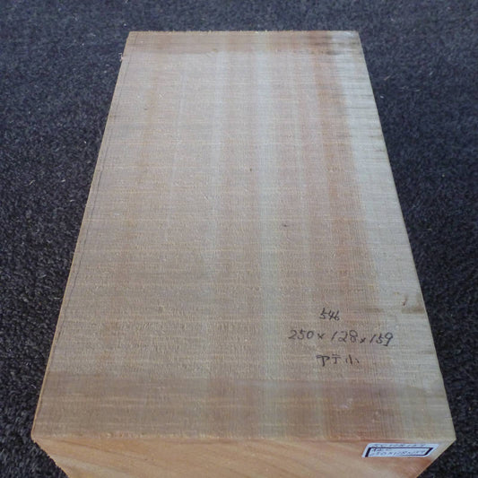 天然木曽檜 柾目盤 Cグレード 250×128×159mm（品番5C128159）｜長手面の木目（1面目）