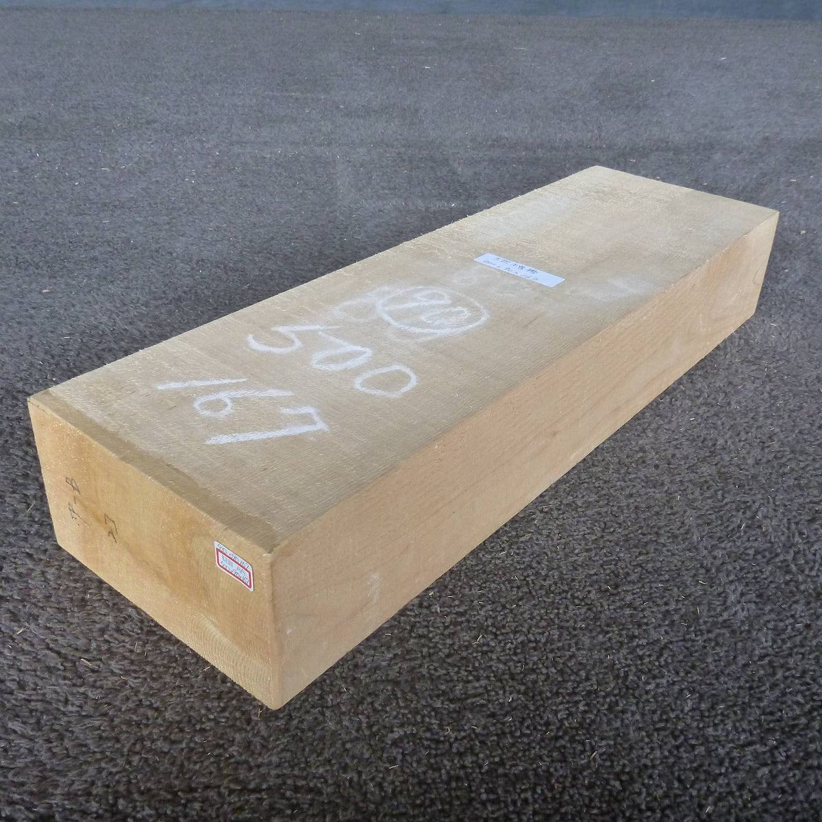 彫刻材 天然木曽檜 柾目盤 ラフ材 L500×T90×W167mm 500090167 AAグレード 全体
