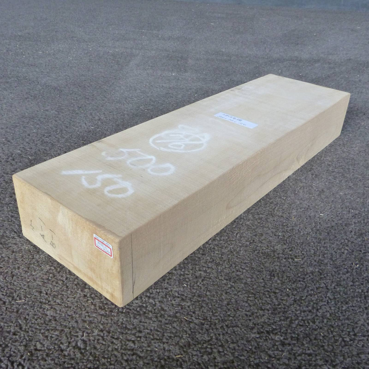 彫刻材 天然木曽檜 柾目盤 ラフ材 L500×T76×W150mm 500076150 Aグレード 全体