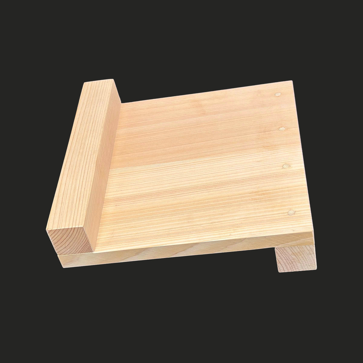 彫刻用作業台 小 吉野産ひのき材 200×200×15mm カービングベンチ 留め板 30×30mm sagyoudai-syou