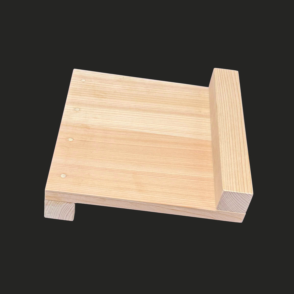 彫刻用作業台 小 吉野産ひのき材 200×200×15mm カービングベンチ 留め板 30×30mm sagyoudai-syou