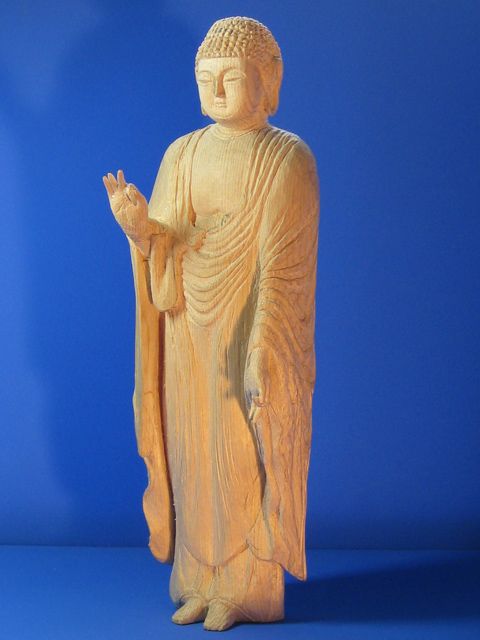 お客様の彫刻作品 阿弥陀如来像 木曽桧