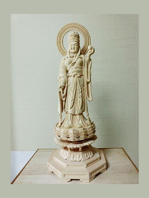 お客様の彫刻作品 吉祥天女  木曽桧