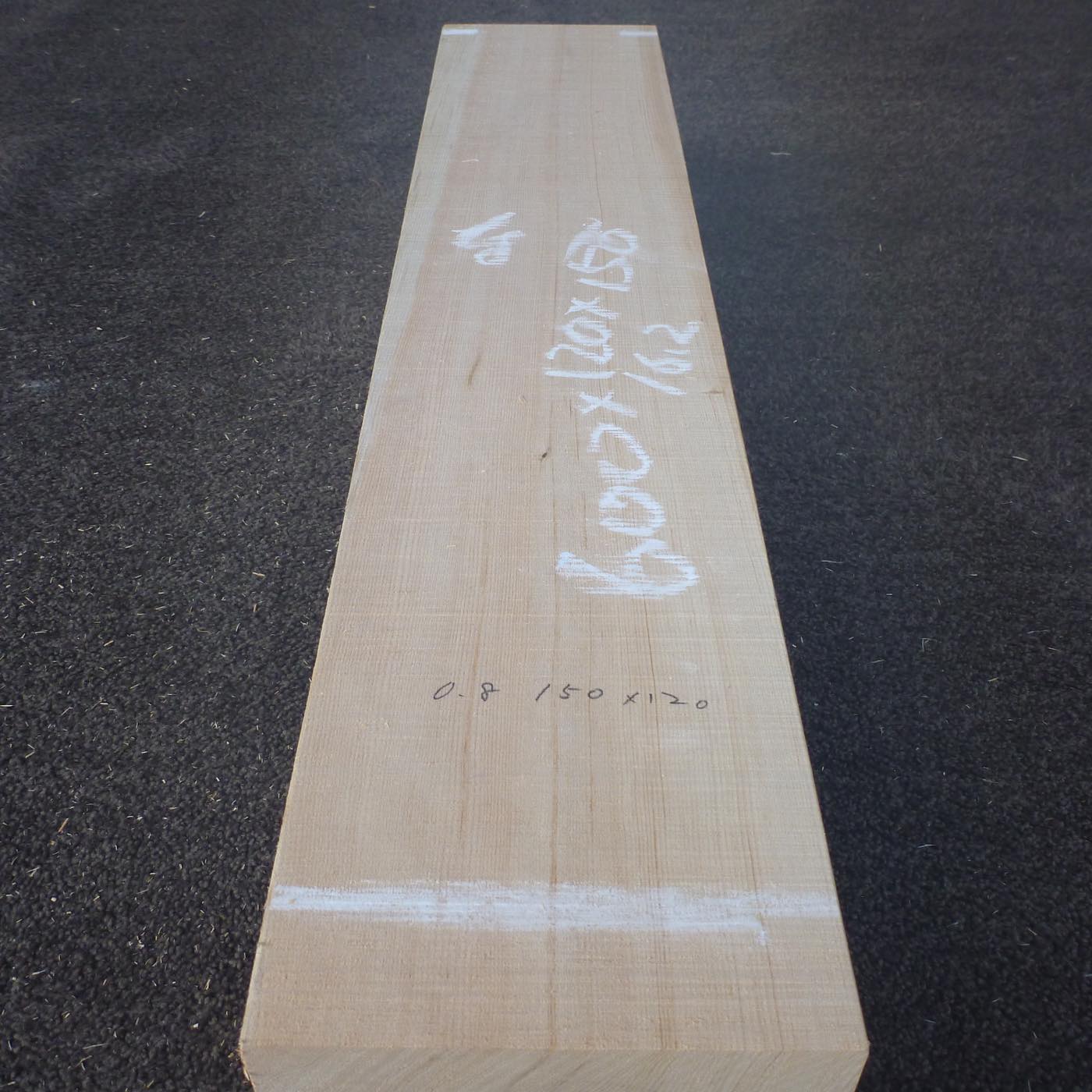 彫刻材 天然木曽檜 柾目盤 ラフ材 L720×T120×W150mm 720120150 Cグレード