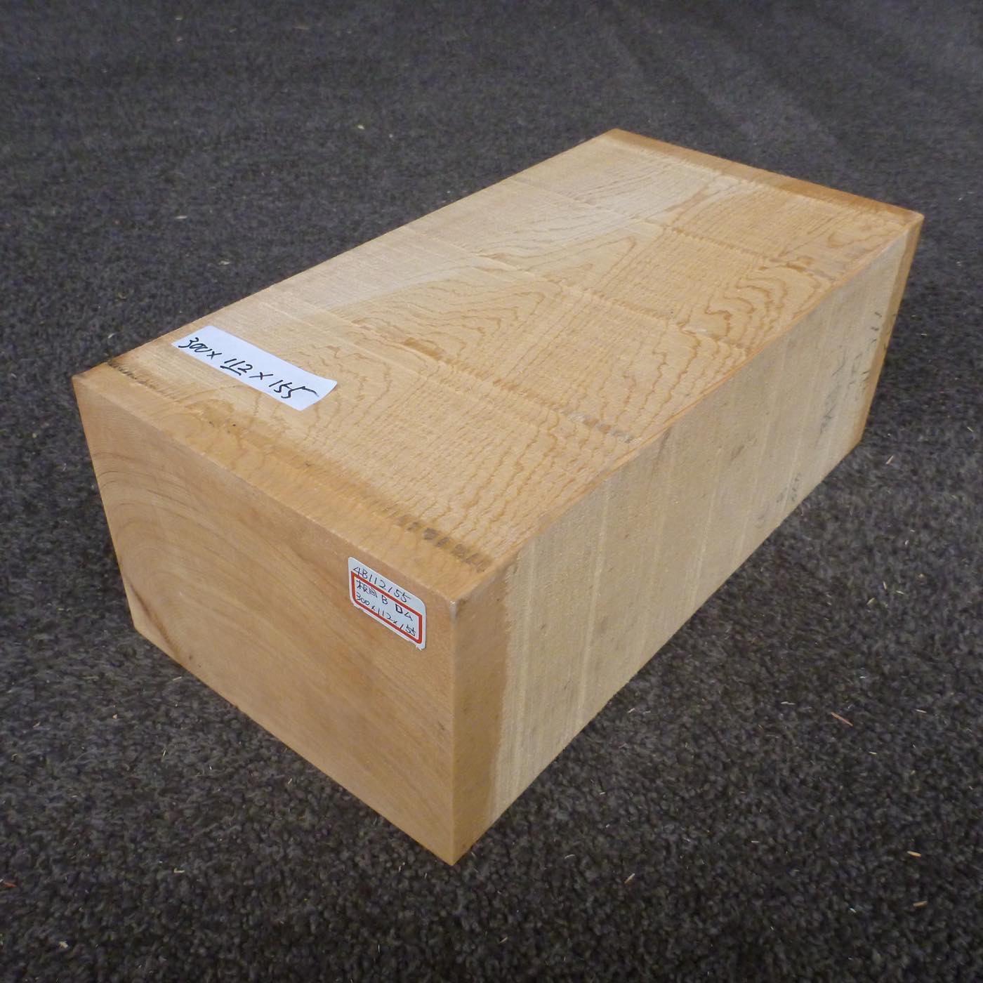彫刻材 天然木曽檜 板目盤 ラフ材 L300×T112×W155mm 4B112155 Bグレード 定番商品
