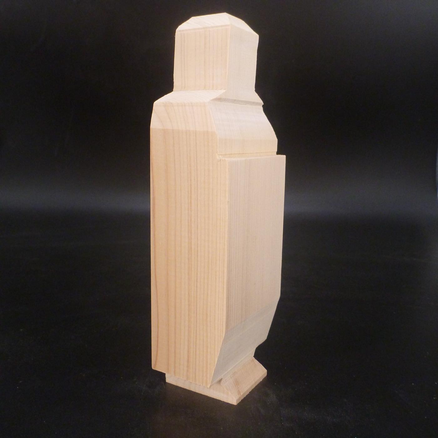 地蔵菩薩立像 6寸 木取り済み彫刻材 天然木曽檜 入門用 教材品 kbc904