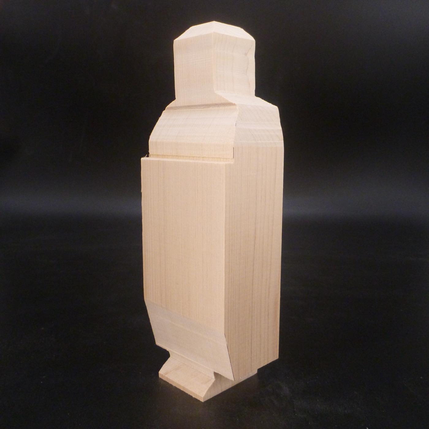 地蔵菩薩立像 6寸 木取り済み彫刻材 天然木曽檜 入門用 教材品 kbc904